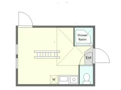フェリスビオラ(ワンルーム/2階)の間取り写真