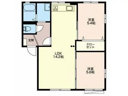 グランベール(2LDK/1階)の間取り写真