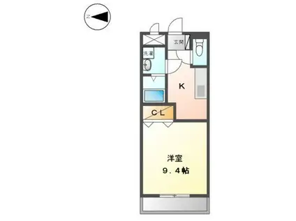 エスポワール壱番館(1K/4階)の間取り写真