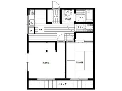 第3みのや荘(2DK/2階)の間取り写真