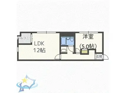 カサパラシオン植物園(1LDK/3階)の間取り写真