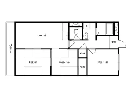 サカイコーポ(3DK/1階)の間取り写真