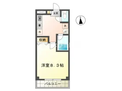 シェルグランデ(1K/1階)の間取り写真