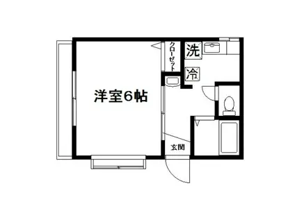 伏見ハイツ(1K/2階)の間取り写真