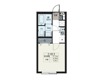 ピュアコートST(1K/1階)の間取り写真