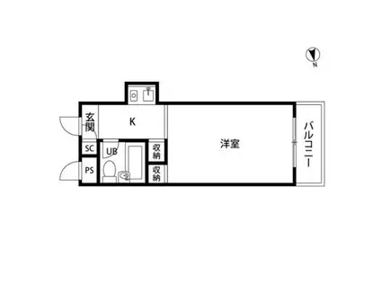 スカイコート宮崎台(1K/3階)の間取り写真