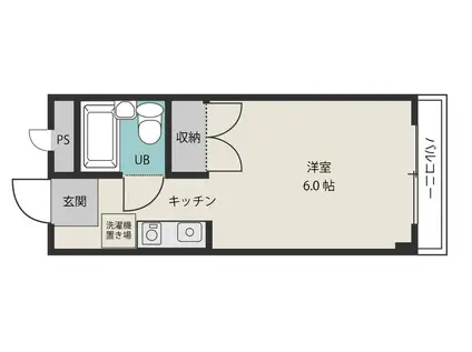 シャトー衆楽(ワンルーム/4階)の間取り写真