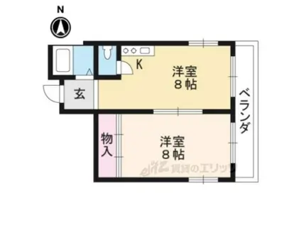 パルハイツ麻田(1DK/3階)の間取り写真