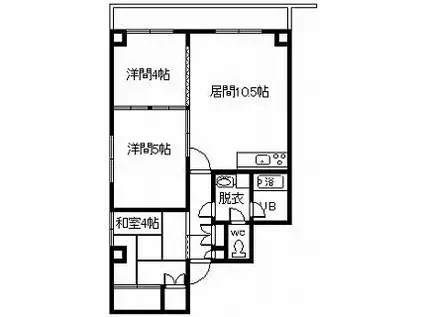 トーワ神楽5.6(3LDK/4階)の間取り写真