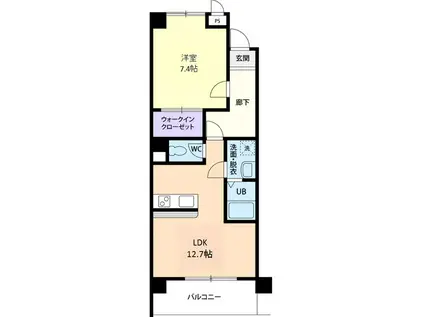 ファースト・ラフィーネ・学園(1LDK/2階)の間取り写真