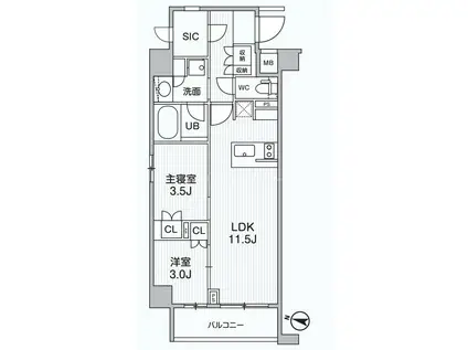 ALIVIS綾瀬(2LDK/5階)の間取り写真