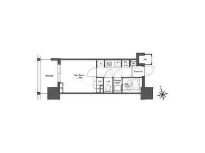 リーブルグラント西新宿(1K/7階)の間取り写真