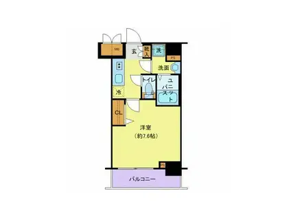 プレサンス新宿中落合メーディオ(1K/2階)の間取り写真