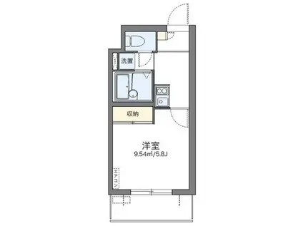 レオパレスオゥル(1K/3階)の間取り写真