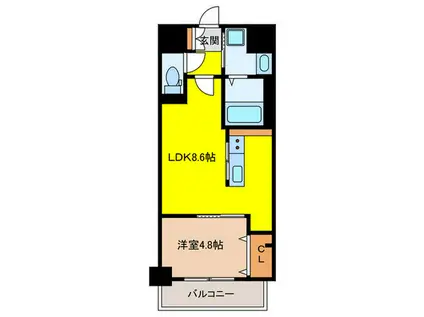 エスペランサ大橋II(1LDK/6階)の間取り写真