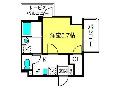 HYS 大宮(1K/5階)の間取り写真