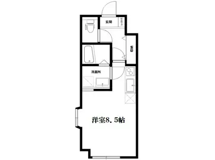 第二我心ヶ丘マンション(1K/3階)の間取り写真