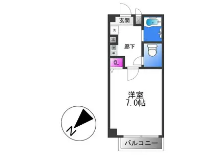 ロンモンターニュ小阪(1K/3階)の間取り写真