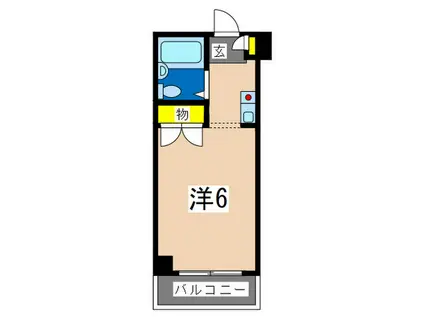 ガーデンヒルズ横浜(ワンルーム/5階)の間取り写真