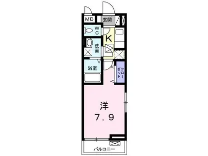 ラ フォレスタ ツルマキ(1K/1階)の間取り写真