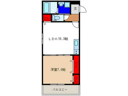 ハイム天神II(1LDK/1階)の間取り写真