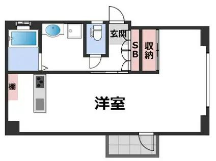 ドーマ島之内(ワンルーム/8階)の間取り写真