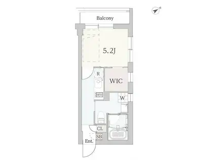 GRANDUO雪谷大塚(1K/1階)の間取り写真