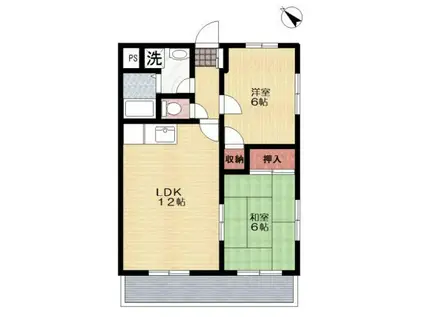 ベルフォーレ深井(2LDK/1階)の間取り写真