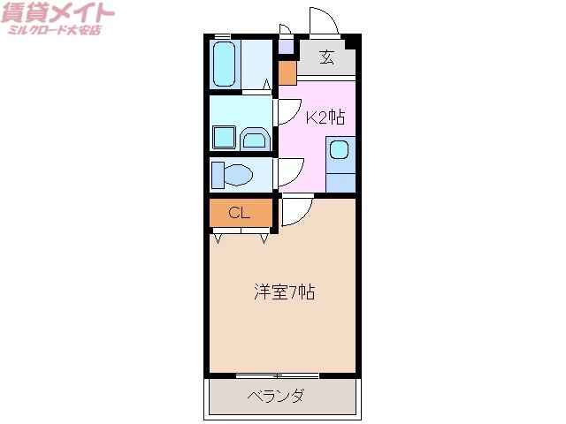サンフォレスト24(1K/3階)の間取り写真