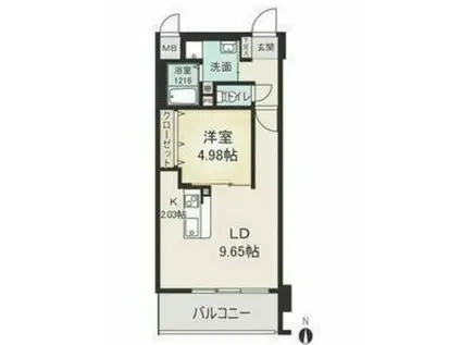 セントピア岡安(1LDK/3階)の間取り写真
