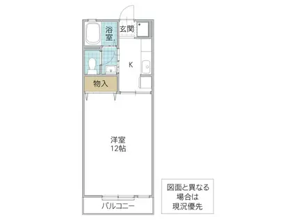 ルビーハイツ II(1K/2階)の間取り写真