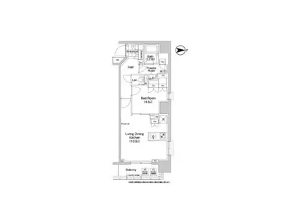 コンフォリア秋葉原イースト(1LDK/8階)の間取り写真