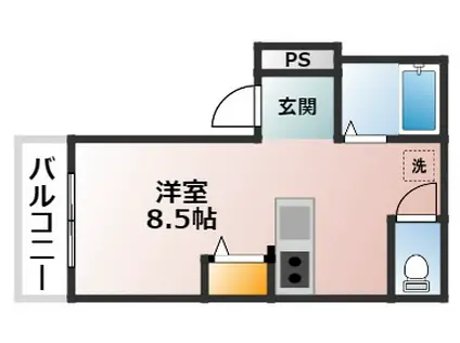 HOOP大町(ワンルーム/3階)の間取り写真