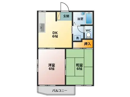 タウニィ吉川 A(2DK/2階)の間取り写真