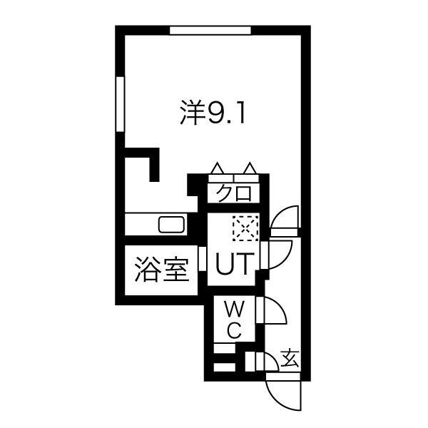 LUORE浄心(ワンルーム/1階)の間取り写真