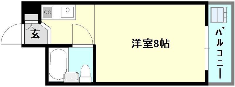 グリーンハイツ北野田(ワンルーム/3階)の間取り写真
