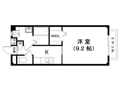 セゾン・ラメールII(1K/2階)の間取り写真