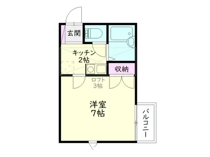 アップルハウス京王(1K/1階)の間取り写真