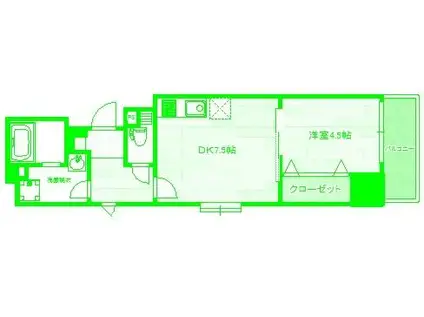 アークレティシアレジデンス(1DK/3階)の間取り写真