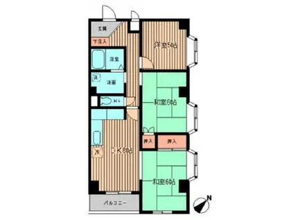 ハイツペガサス(3DK/2階)の間取り写真