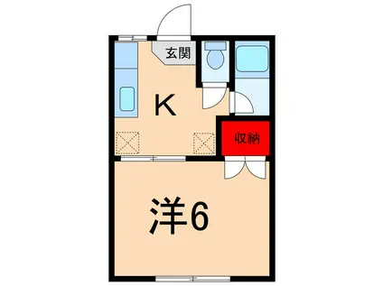 コーポまどかA(1K/2階)の間取り写真