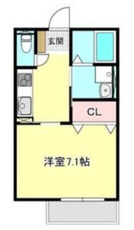 ロイヤルハイツ上本町(1K/1階)の間取り写真