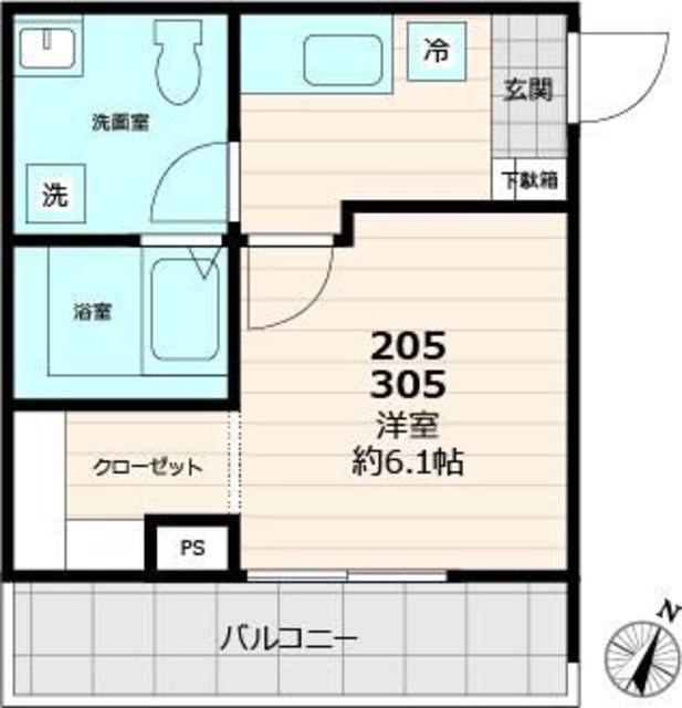 AXIS HANNO(1K/3階)の間取り写真