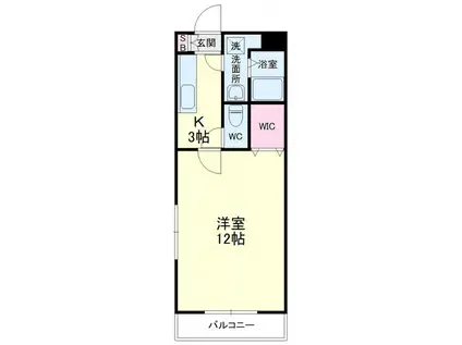 クラシオン・マナ(1SK/3階)の間取り写真