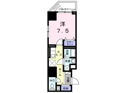 プリムローズ宝町(1K/10階)の間取り写真