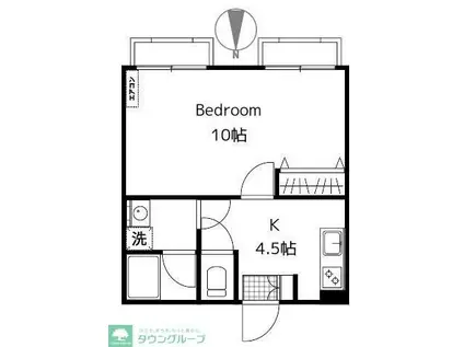シオン成城(1K/1階)の間取り写真