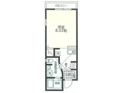 ピュア・スプリング南太田(ワンルーム/2階)の間取り写真