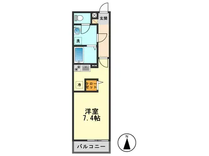 リブリクロシェット(1K/2階)の間取り写真