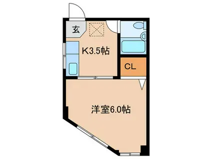 堀ビルマンション(1K/4階)の間取り写真