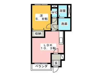 PETIT・FIELD(1LDK/1階)の間取り写真